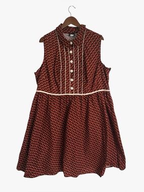 Modcloth "Furry Up Now" Retrolicious Fox Dress Women’s Size 4X Cotton Fall Retro